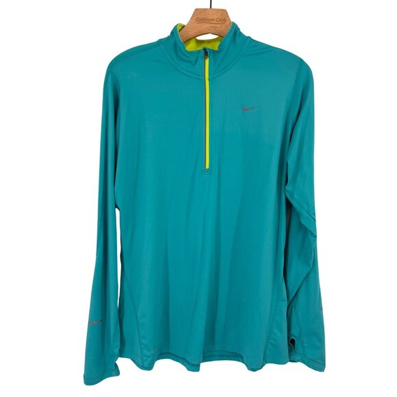 Nike Running Dri-FIT womens Long Sleeve Shirt size XL Turquoise - Picture 1 of 15